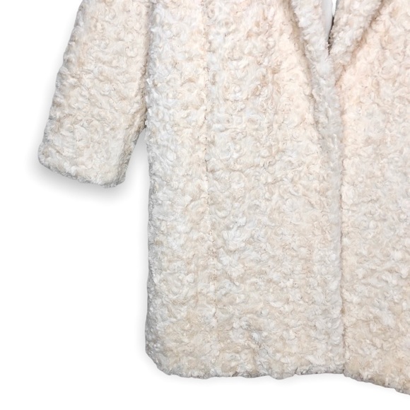 Urban Outfitters 3/4 Sleeve Cream Oversized Teddy Coat Sz XS - Picture 6 of 13